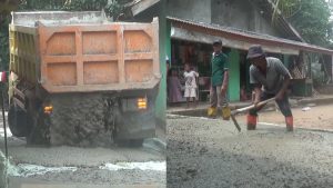DESA TENJO BANGUN JALAN LINGKUNGAN DARI PROGRAM SAMISADE