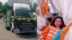 JALAN TAMBANG JADI JALUR KARNAVAL TA ARUF,  SEORANG WANITA PINGSAN