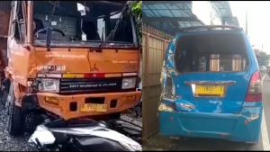 DIDUGA REM BLONG, TRUK HANTAM TIGA MOBIL SATU MOTOR