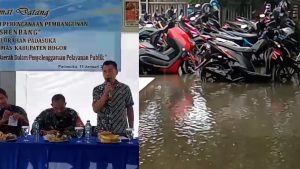 INFRASTRUKTUR JADI PRIORITAS, KANTOR KELURAHAN PADASUKA DIKEPUNG BANJIR
