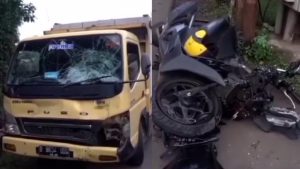 PEMOTOR TEWAS ADU BANTENG DENGAN TRUK
