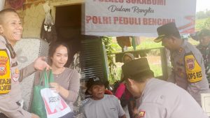Kapolres sukabumi kunjungi korban longsor di kampung cijulang desa darmareja kecamatan nabrak kabupaten sukabumi