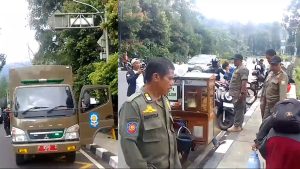 LAGI-LAGI PEDAGANG DI BAHU JALUR PUNCAK DI TERTIBKAN