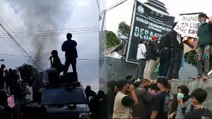 WARGA GERUDUK KANTOR DESA TUNTUT TRANPARANSI ANGGARAN JALAN DESA CIPETIR KADUDAMPIT KABUPATEN SUKABUMI